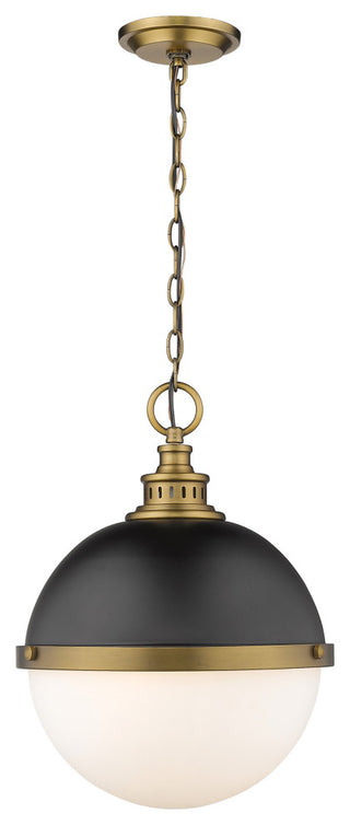 Z-Lite 619P14 Peyton 2 Light 15"W Pendant - Matte Black / Factory Bronze