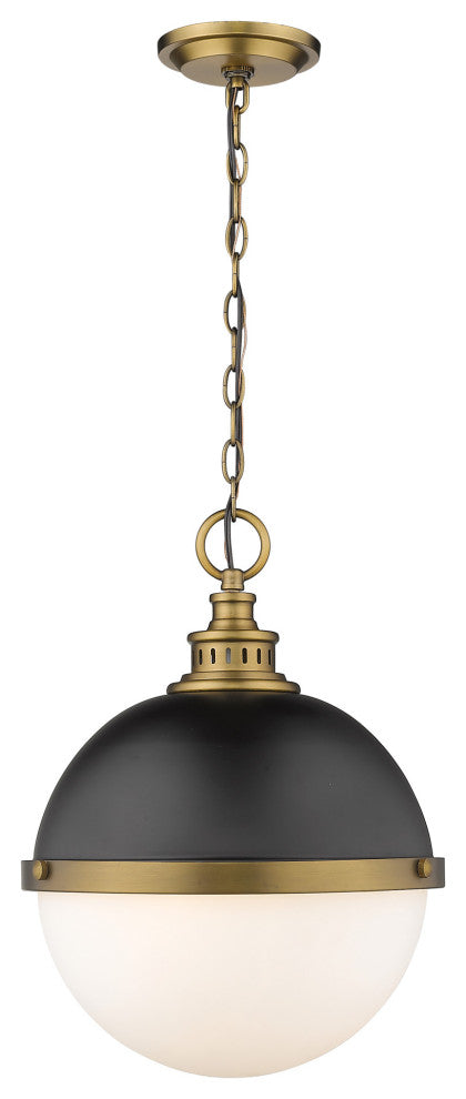 Z-Lite 619P14 Peyton 2 Light 15"W Pendant - Matte Black / Factory Bronze
