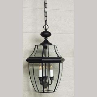 Quoizel NY1179K Three Light Outdoor Hanging Lantern Newbury Mystic Black