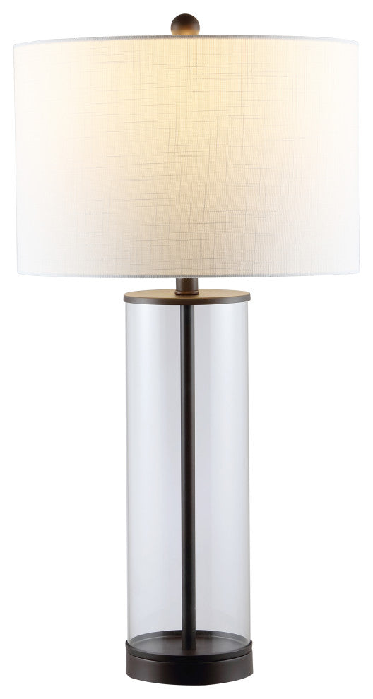Harper 29" Glass LED Table Lamp, Oil Rubbed Bronze/Clear