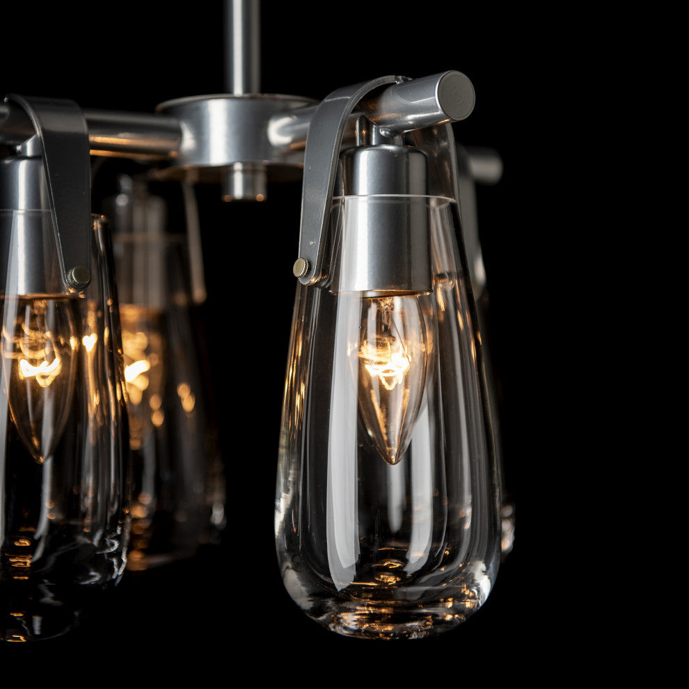 Eos Semi-Flush/Pendant, Sterling Finish, Clear Glass