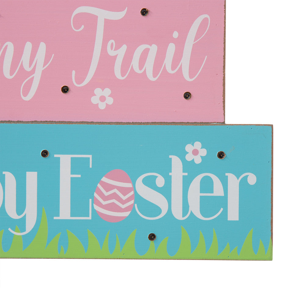 12"L Easter LED Lighted Wooden/Metal Block Word Sign