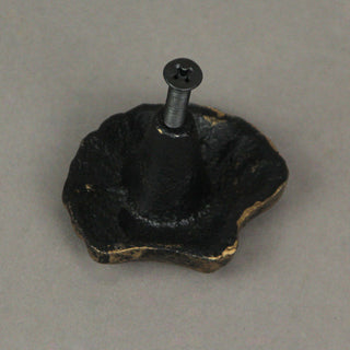 Set of 6 Gold Cast Iron Scallop Sea Shell Drawer Pulls Nautical Cabinet Knobs