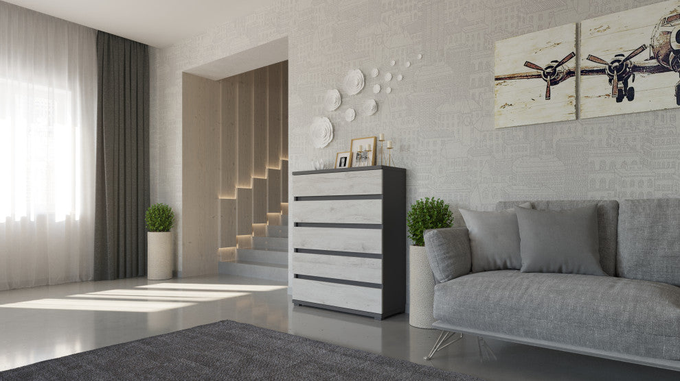 NOA Dresser, Grey/White Monaco