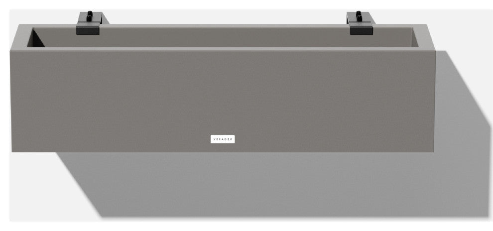 Block Series Trough 36" Planter With Bracket, Grey, 9"h X 9"w X 36"l, 1 Pack