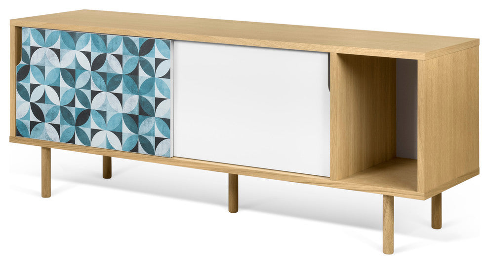 Dann Sideboard Petal Contemporary Art Design, Oak Legs
