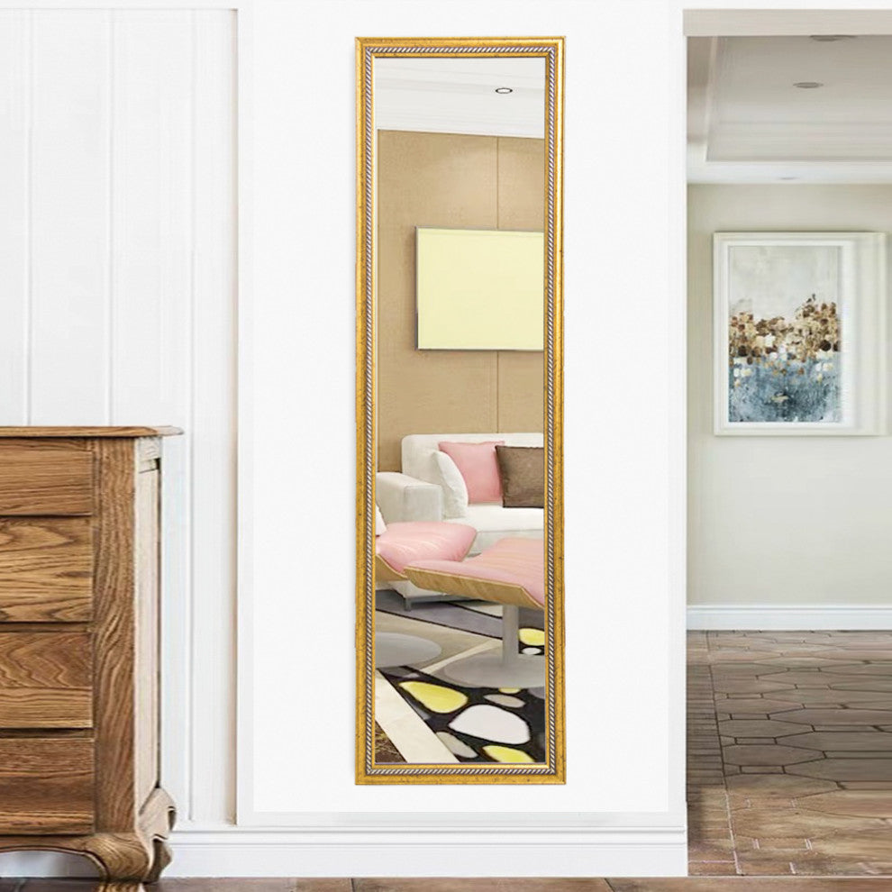 50" Lx14" W Rectangle Glass Framed Wall Mounted Bathroom Vanity Mirror
