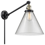 X-Large Cone 1-Light Swing Arm, Black Antique Brass, Clear