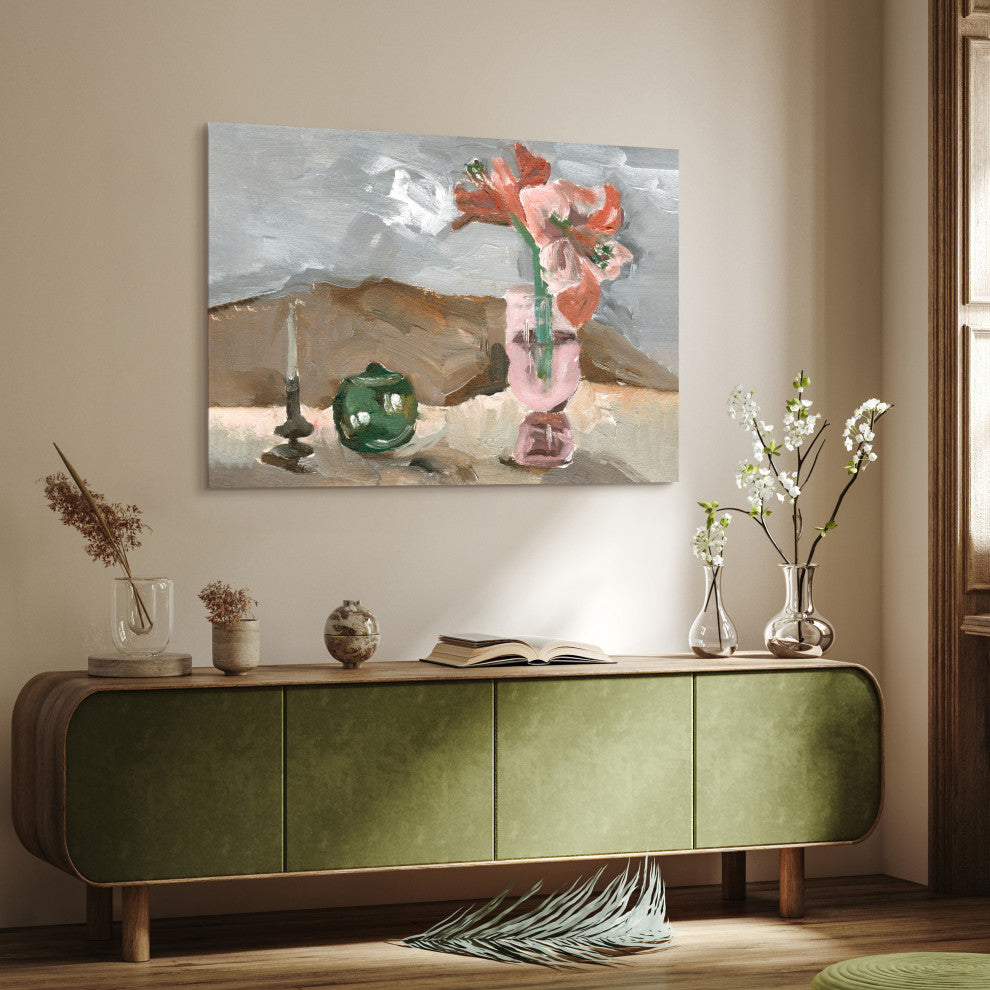 Rustic Still Life Flower Frameless Reverse Printed Tempered Art Glass Wall Art, Tmp-199017-4832