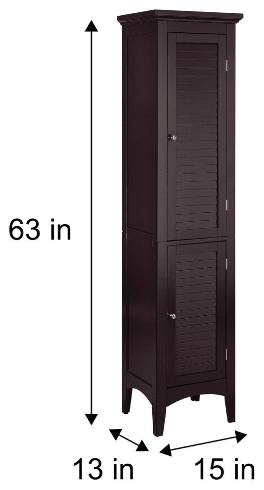 Wooden Bathroom Linen Storage Cabinet Brown