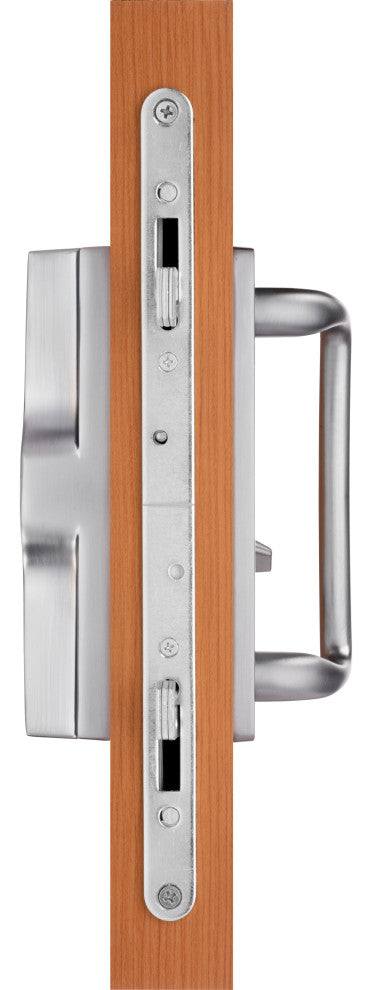 Euro-Charlotte Sliding Door Handle Set, Brushed Stainless Finish