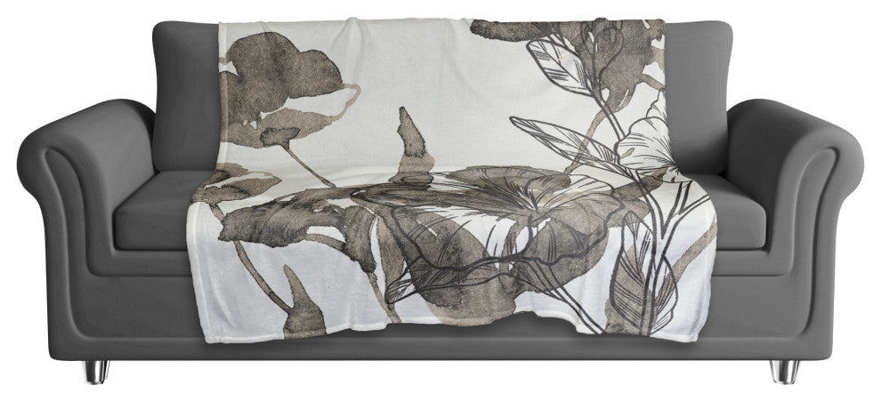 Botanical Sketches 50 x 60 Coral Fleece Blanket