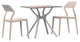 Snow Dining Set With 2 Chairs White