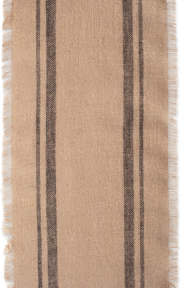 DII Mineral Double Border Burlap Table Runner 14"x72"