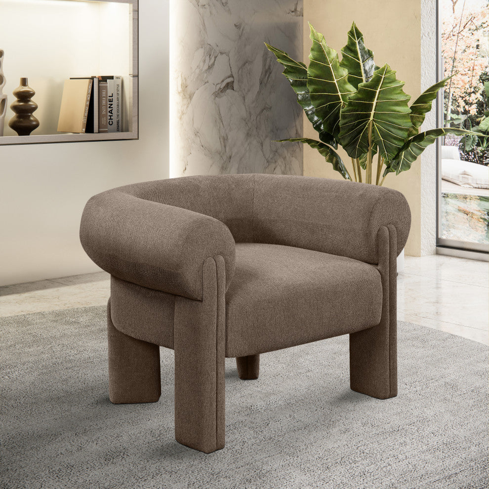 Stefano Upholstered Accent Chair, Brown