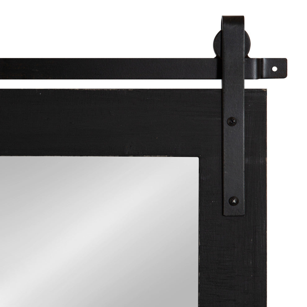 Cates Rustic Wall Mirror, Black 24x38