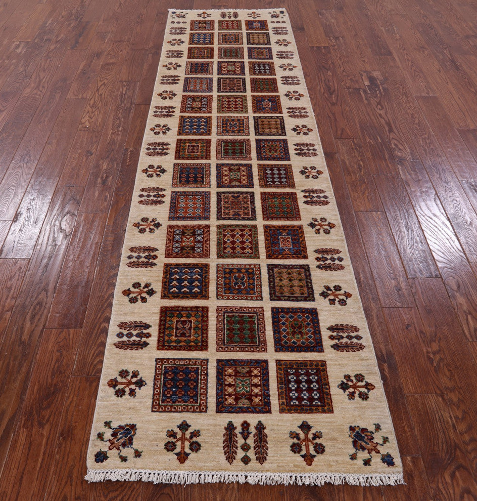 Runner Persian Garden Design Handmade Wool Rug 2' 10" X 10' 4" Q11239