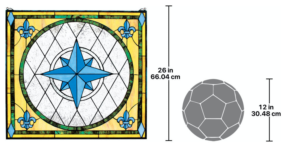 Compass Rose Stained Glass Window