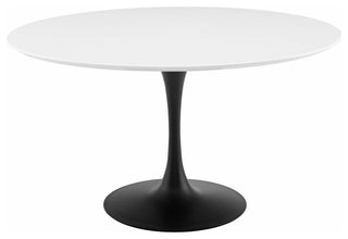 Black White Lippa 54" Round Wood Dining Table
