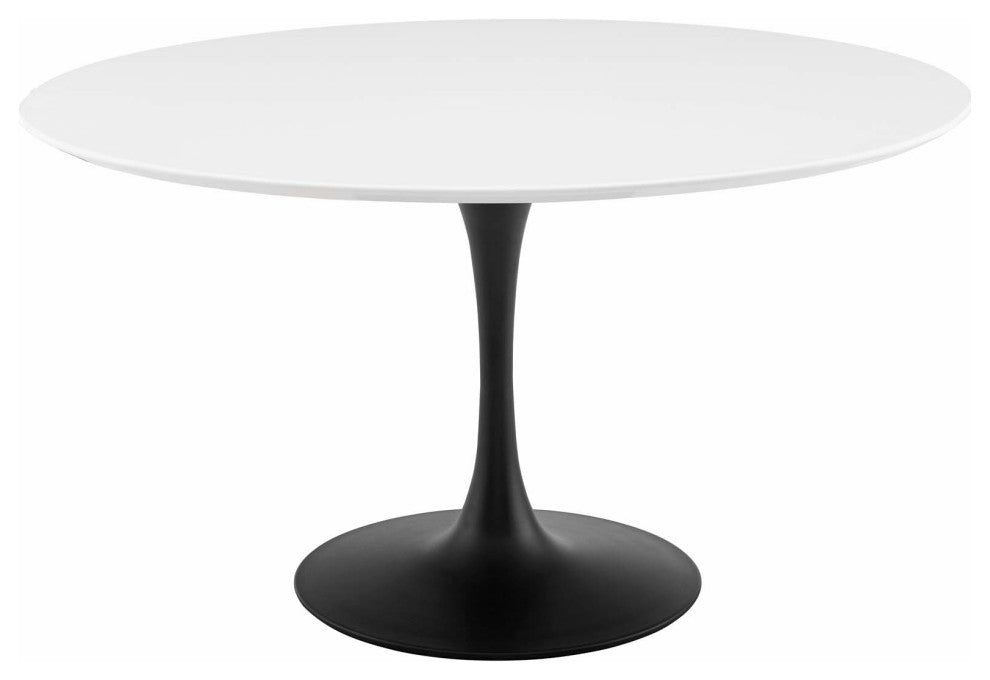 Black White Lippa 54" Round Wood Dining Table