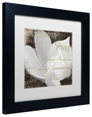 Color Bakery 'Fleurs Blanc II' Art, Black Frame, White Matte, 11"x11"