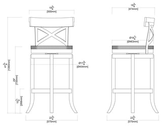 29" Myrtle Barstool, Wheat Wire-Brush
