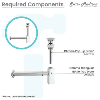 Triangle Bottle Trap Drain, Chrome
