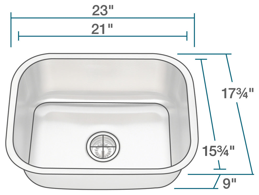 P8132-16 Single Bowl Stainless Steel Kitchen Sink