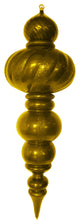 36" Large Gold Finial Ornament With Gold Glittered Stripes