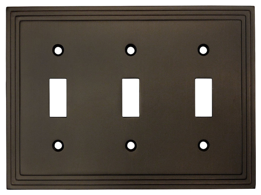 Cosmas 25037-ORB Oil Rubbed Bronze Triple Toggle Switchplate Cover
