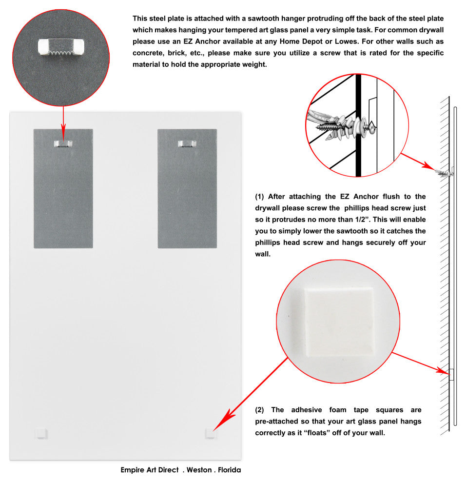 "Bicoastal Beauty" Frameless Floating Tempered Glass Panel Wall Art Set of 2