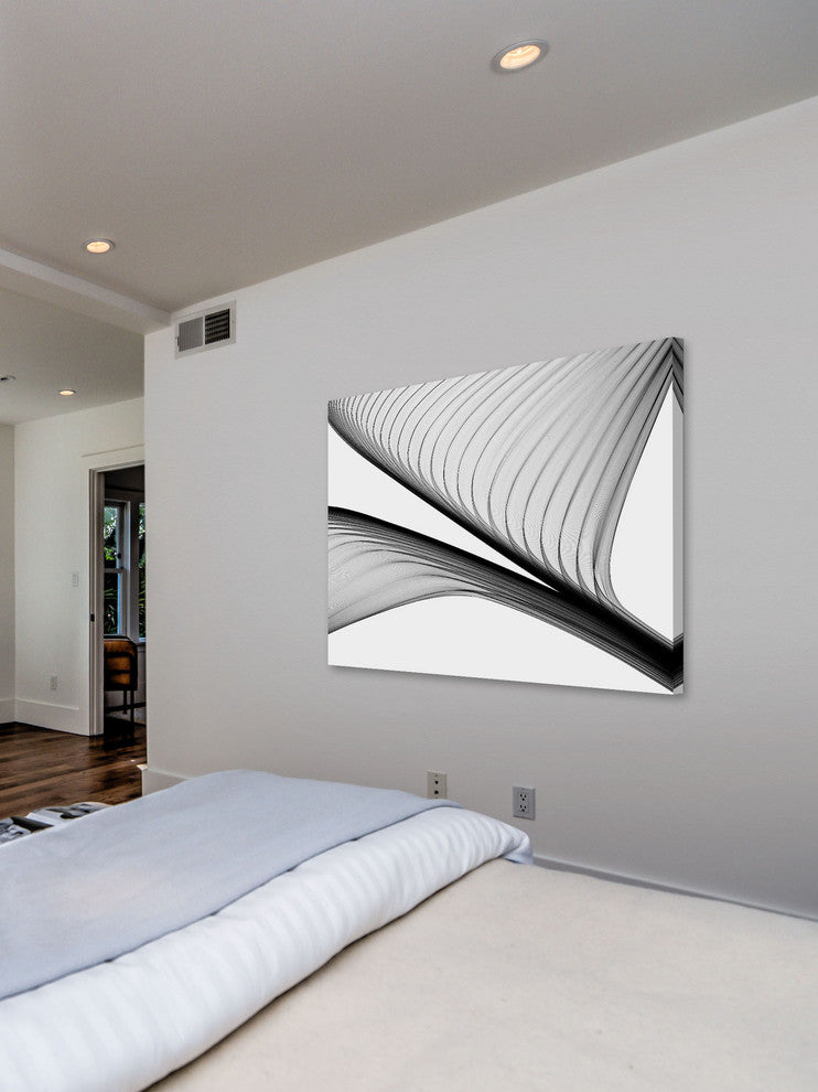 "Abstract Black and White 21-37-04" Print on Canvas by Irena Orlov