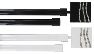 2 Pack Adjustable 3/4" Double Window Curtain Rod 50" to 82", Black