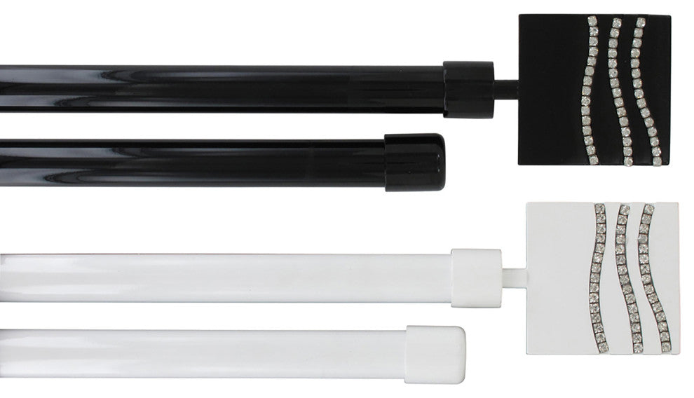 2 Pack Adjustable 3/4" Double Window Curtain Rod 50" to 82", Black