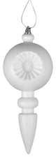 Retro Reflector Shatterproof Christmas Finial Ornaments, Set of 4, Matte White