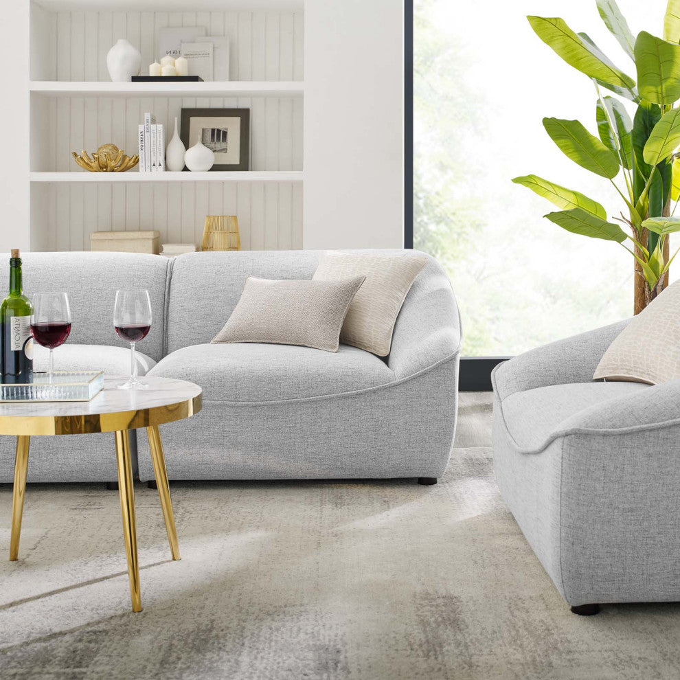 Armchair and Sofa Set, Fabric, Gray, Modern, Living Lounge Hospitality