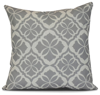 20x20", Ceylon, Geometric Print Outdoor Pillow, Gray