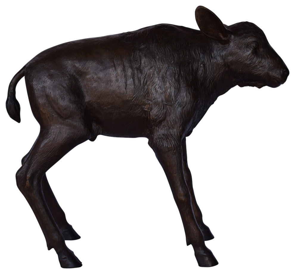 Bison Calf Lifesize Bronze Statue Size: 37"L x 15"W x 32"H.