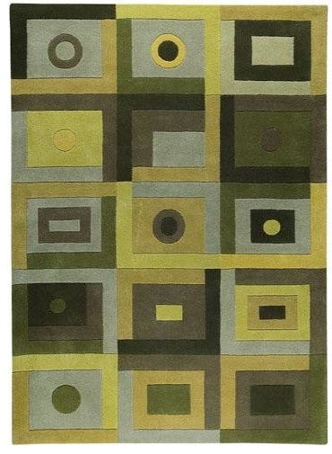 Hand Tufted Green Wool Area Rug
