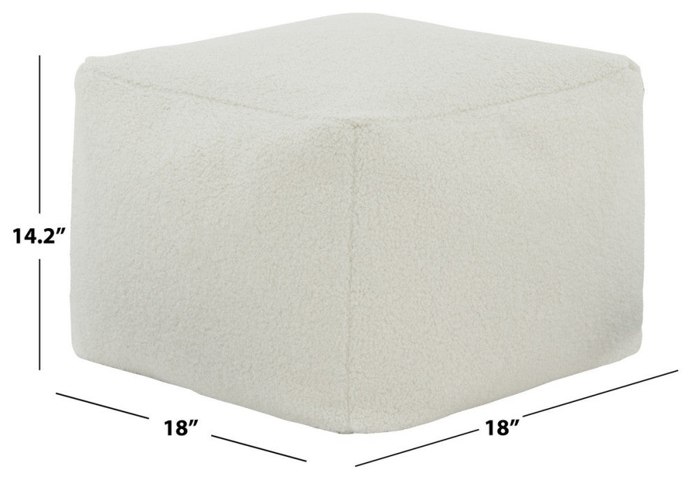 Safavieh Couture Samuels Boucle Pouf, White