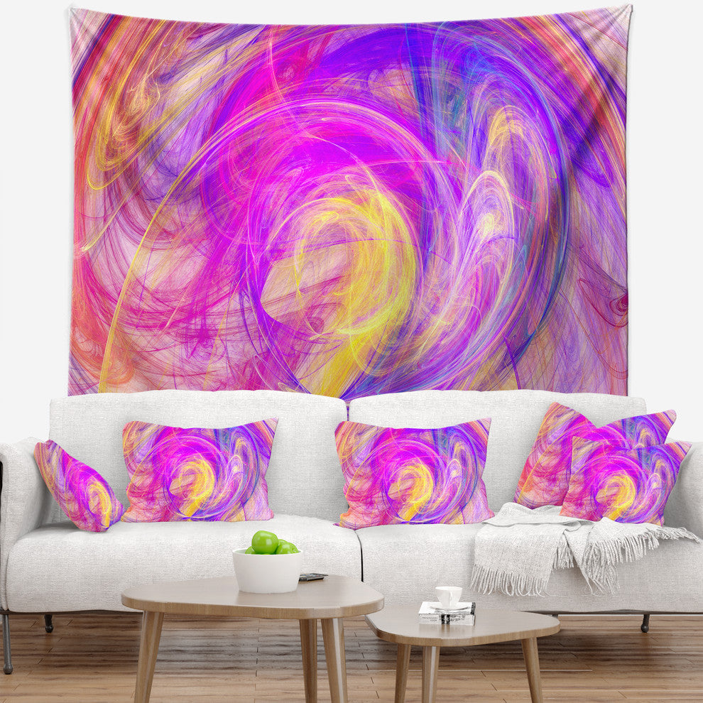 Purple Mystic Psychedelic Texture Abstract Wall Tapestry, 92"x78"