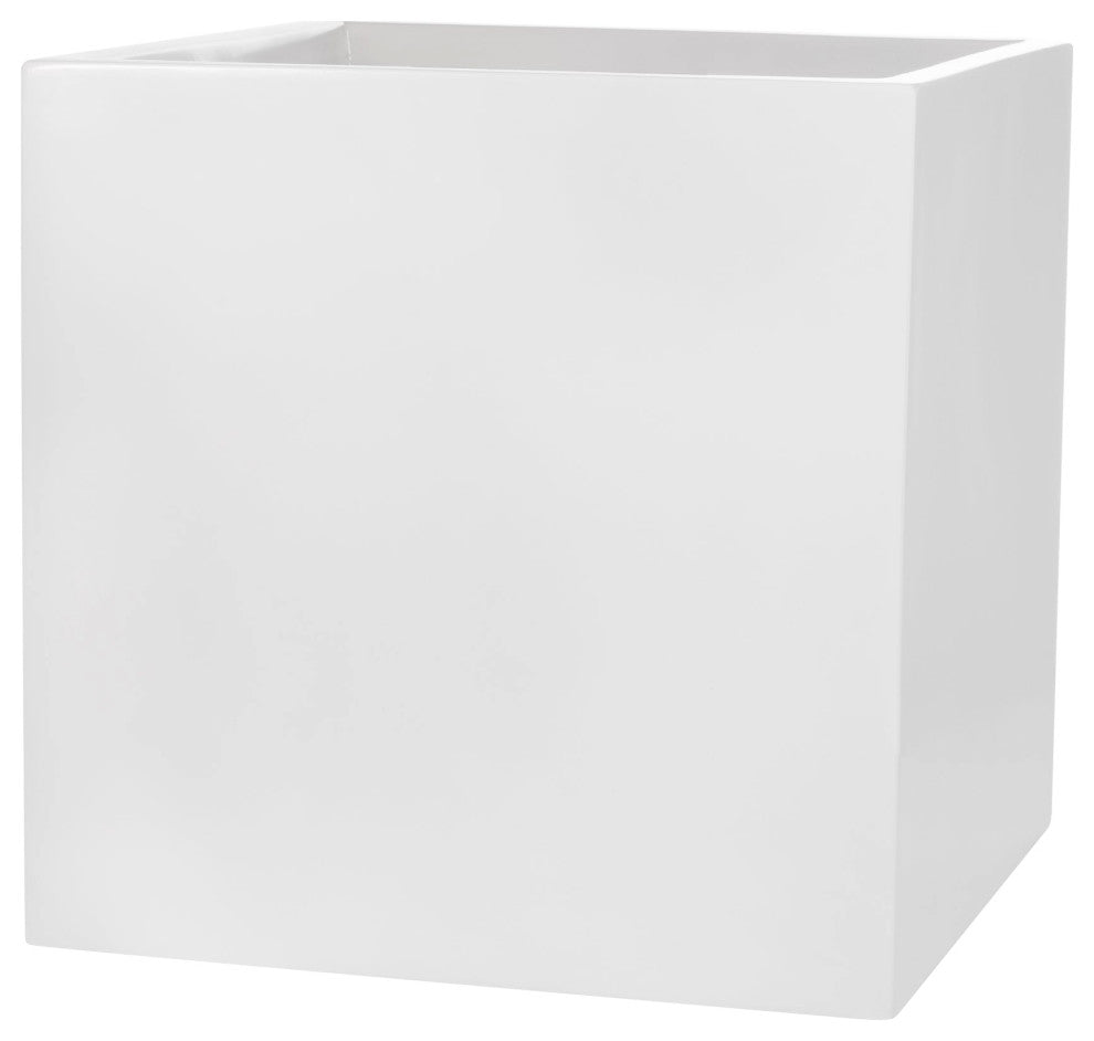 Dixon Square Cube Planter Box, White, 12"x12"x12"