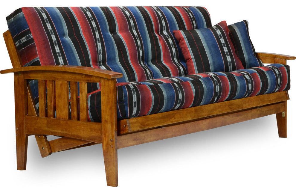 Westfield Futon Set, Frame, Premium 8" Mattress, Full, Taos Ruby