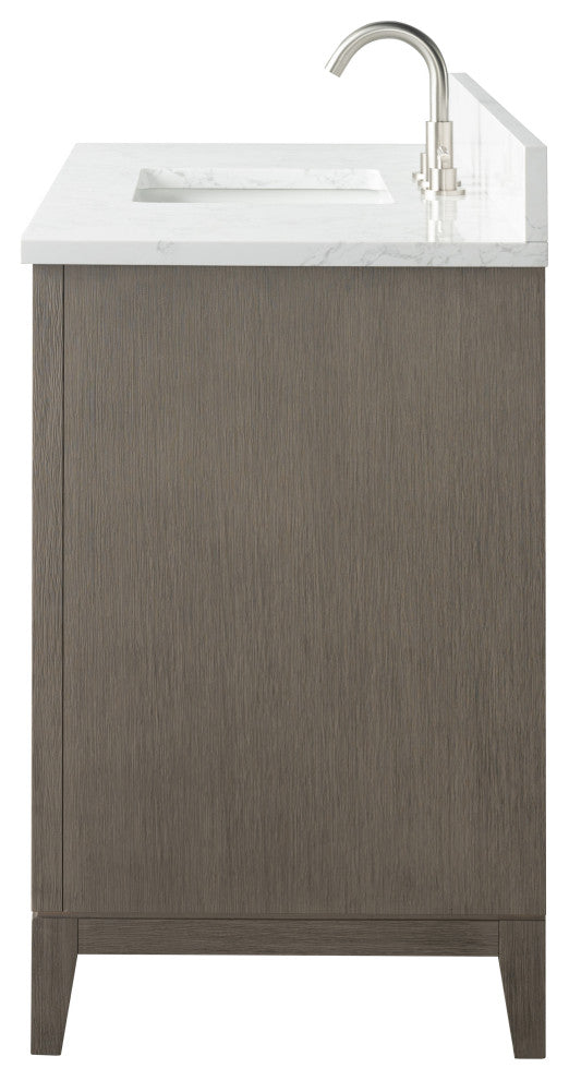Vanity Art Bathroom Vanity With Sink, Driftwood Gray, 48" Single