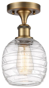 Innovations 516-1C-BB-G1013 1-Light Semi-Flush Mount, Brushed Brass