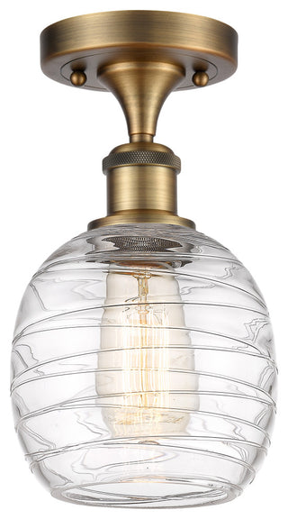 Innovations 516-1C-BB-G1013 1-Light Semi-Flush Mount, Brushed Brass