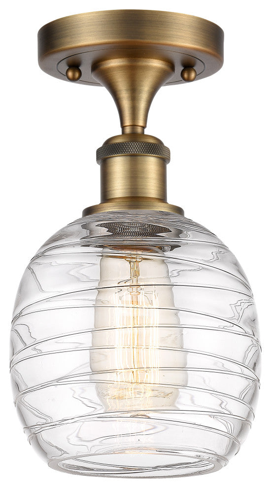 Innovations 516-1C-BB-G1013 1-Light Semi-Flush Mount, Brushed Brass