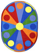 Kid Essentials Rug, Color Wheel, 5'4"x7'8" Oval