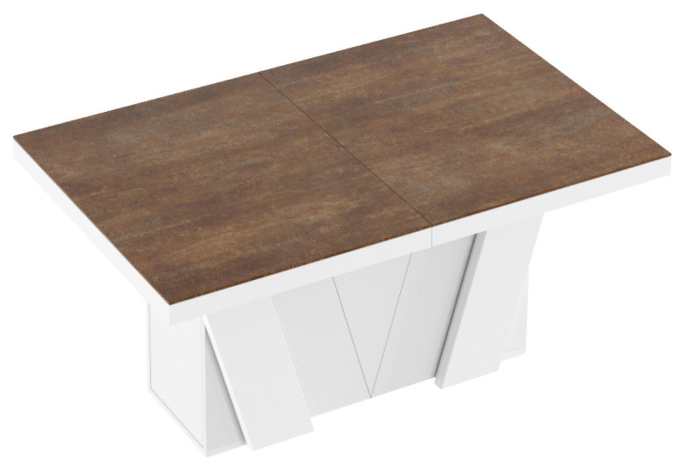 ALETA Dining Set, Lava Rock/White/Grey