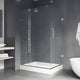 VIGO Pacifica 48"D x 36"W x 79"H Frameless Hinged Shower Enclosure, Brushed Nickel, Left Base